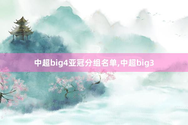 中超big4亚冠分组名单,中超big3